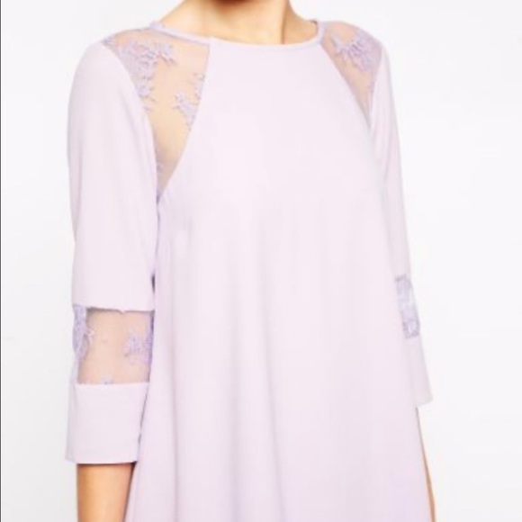 NWT ASOS Lavender Purple Lace Cut Out Panel Swing Dress - Picture 12 of 12